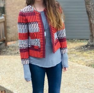 Ann Taylor crop geometic blazer. 12